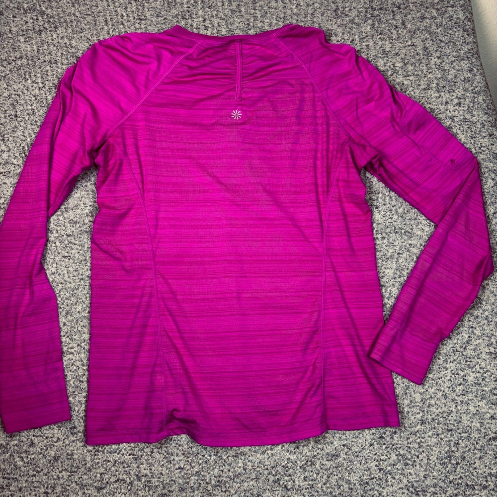 Athleta Womens XL Magenta Pink ‎ Quarter Zip Long Sleeve Pullover 581610 - Picture 8 of 8